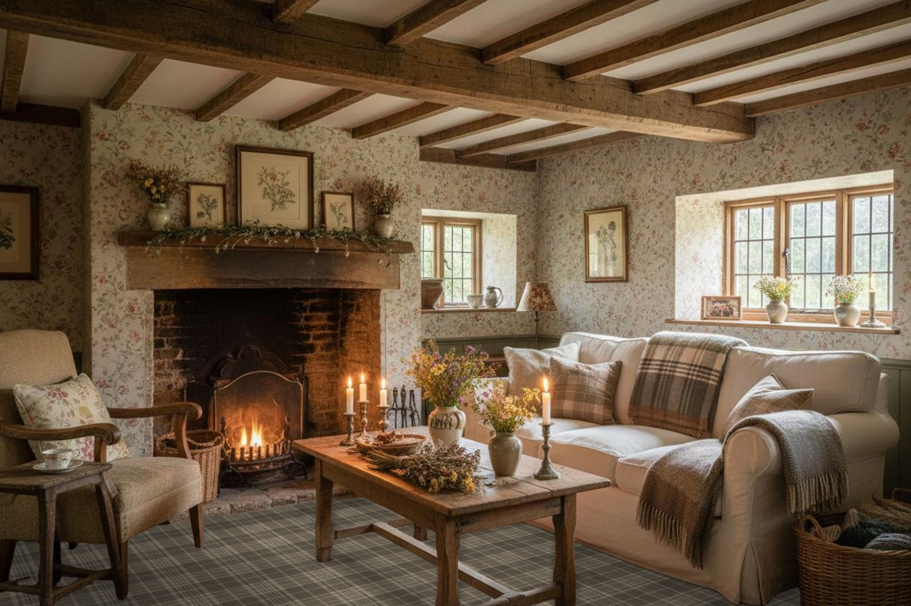 Cottagecore plaid carpeting by Paradiso