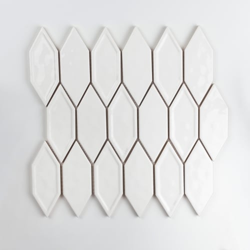 Hometown in White Glass Mosaics flooring by Paradiso