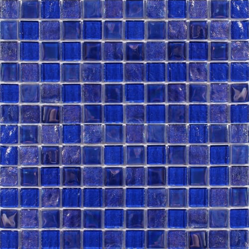 Astral in Cobaltstone 1X1 Glass Mesh Mosaic Glass Mosaics flooring by Paradiso