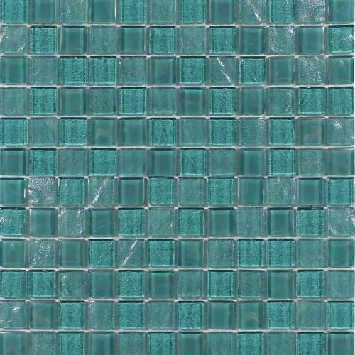Astral in Greenstone 1X1 Glass Mesh Mosaic