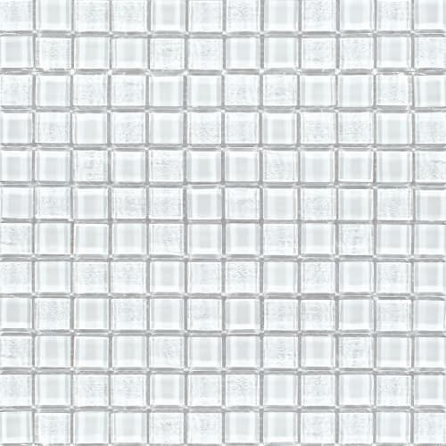 Astral in Whitestone 1X1 Glass Mesh Mosaic